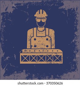 Engineer design on old background,grunge vector