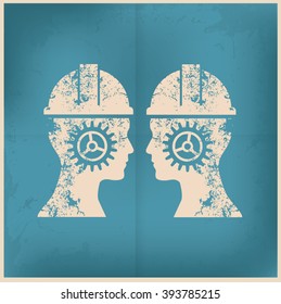 Engineer design on old background,vector