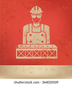 Engineer design on red background,grunge vector