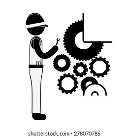 Engineer design over white background, vector illustration