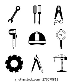 Engineer design over white background, vector illustration