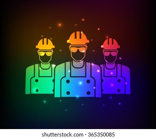 Engineer design,rainbow concept,clean vector