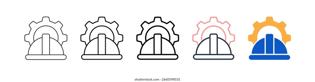 Engineer different style icons set vector illustration.