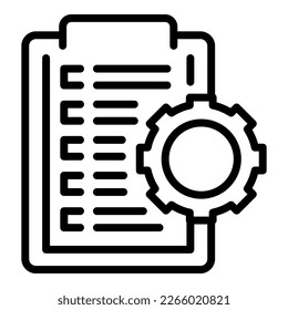 Ingenieur für die Erstellung Liste Symbol-Umrandung Vektorgrafik. Weibliche Arbeitnehmer. Branchenvertreter