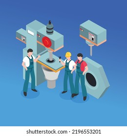 Engineer drilling metal with milling machine isometric 3d vector illustration concept for banner, website, illustration, landing page, flyer, etc.