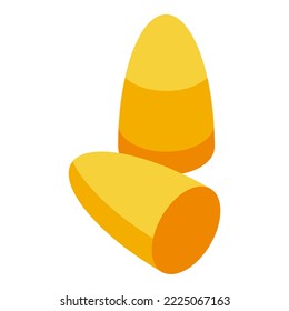 Engineer earplugs icon isometric vector. Noise factory. Auditory level