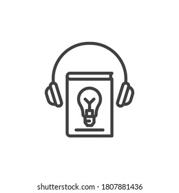 Engineer e-book line icon. linear style sign for mobile concept and web design. Engineer lesson audio book outline vector icon. E-learning symbol, logo illustration. Vector graphics