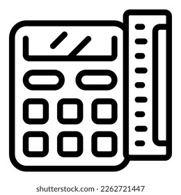 Engineer factory calculator icon outline vector. Industry work. Worker machinery