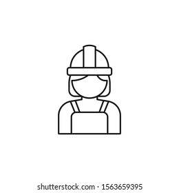 engineer female - minimal line web icon. simple vector illustration. concept for infographic, website or app.