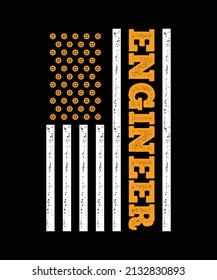 Diseño de camiseta de la camiseta de la bandera del ingeniero para ingenieros