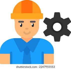 Engineer Flat Vector Icon Design