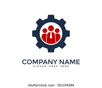 Engineer Forum Social Gear Logo Design Template