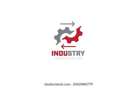 engineer with gear machine logo icon vector