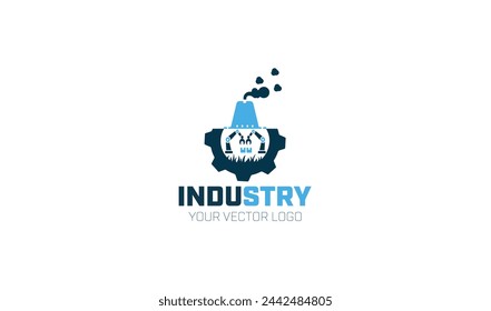 ingeniero con el vector del logotipo de la máquina del engranaje