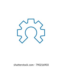 Engineer gear outline icon template vector