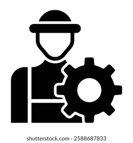 Engineer Glyph Icon Design For Personal And Commercial Use