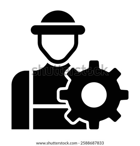Engineer Glyph Icon Design For Personal And Commercial Use