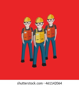 Engineer graphic on red background,vector