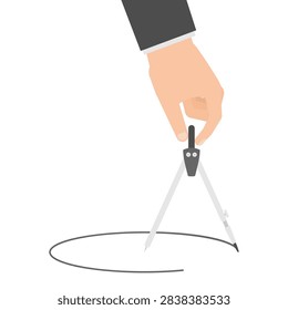 Engineer Hand Drawing Circle
