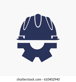 Engineer Vector Gear Helmet Icon On Stock Vector (Royalty Free) 1851106942