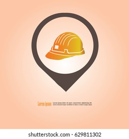 Engineer hat.hard hat icon.vector illustration.