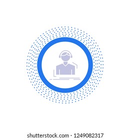 Engineer, headphones, listen, meloman, music Glyph Icon. Vector isolated illustration