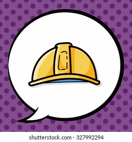 engineer helmet color doodle, speech bubble