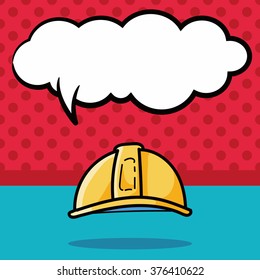 engineer helmet color doodle, speech bubble