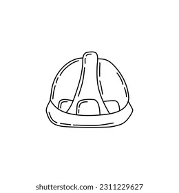 Helm des Ingenieurs handgezeichnet Umriss Dodle Symbol. Hard-Hut-Vektorgrafik für Druck, Web, Mobilfunk und Infografiken einzeln auf weißem Hintergrund