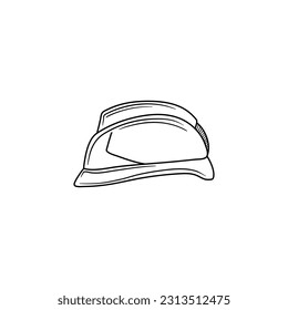 Engineer helmet hand drawn outline doodle icon. Hard hat vector sketch illustration for print, web, mobile and infographics isolated on white background