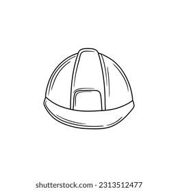 Helm des Ingenieurs handgezeichnet Umriss Dodle Symbol. Hard-Hut-Vektorgrafik für Druck, Web, Mobilfunk und Infografiken einzeln auf weißem Hintergrund