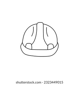 Engineer helmet hand drawn outline doodle icon. Hard hat vector sketch illustration for print, web, mobile and infographics isolated on white background