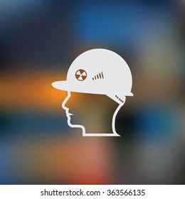 Engineer in helmet icon