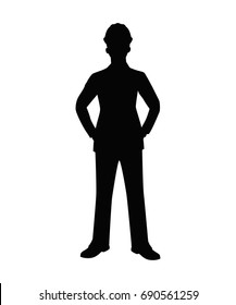 Engineer Helmet Silhouette Isolated Vector Stock Vector (Royalty Free ...