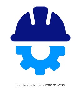 Engineer helmet vector in gear. Worker, Labour hat. What We Do. Hardhat for safety. Development under contstruction.