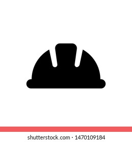 Engineer helmet vector icon, hard hat symbol. Simple, flat design for web or mobile app