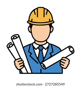 Ingeniero sosteniendo planos en un entorno profesional