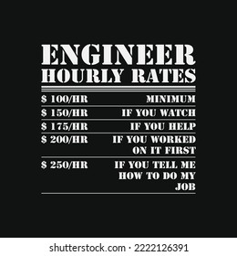 Engineer Hourly Rate Funny Engineering Mechanical Civil