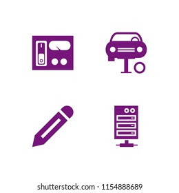 engineer icon. 4 engineer set with control, repair, server and edit vector icons for web and mobile app