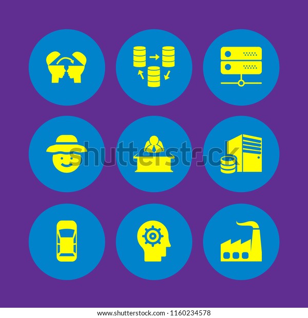 engineer icon. 9\
engineer set with data, process, server and professions and jobs\
vector icons for web and mobile\
app