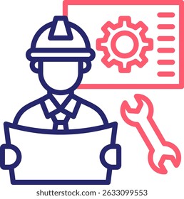 Ilustración vectorial de color de icono de ingeniero