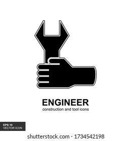 Engineer icon. Construction and vector tool icon