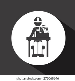 Engineer icon design over black background, vector illustration