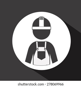 Engineer icon design over black background, vector illustration