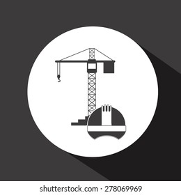 Engineer icon design over black background, vector illustration