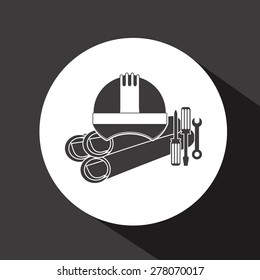 Engineer icon design over black background, vector illustration