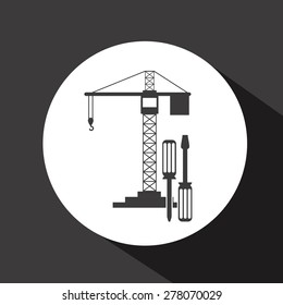 Engineer icon design over black background, vector illustration