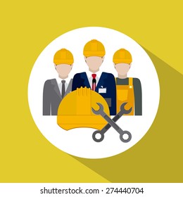 Engineer icon design over yellow background, vector illustration