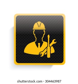 Engineer icon design,yellow version,clean vector