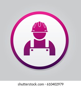 Engineer Icon. Flat Isolated Silhouette Design